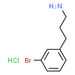 ChemSpider 2D Image | 3-(3-Bromophenyl)-1-propanamine hydrochloride (1:1) | C9H13BrClN