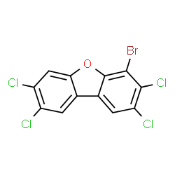 ChemSpider 2D Image | 4-Bromo-2,3,7,8-tetrachlorodibenzofuran | C12H3BrCl4O