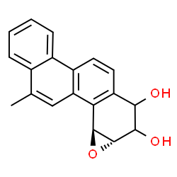 ChemSpider 2D Image | (8aS,9aS)-11-Methyl-7,8,8a,9a-tetrahydrochryseno[3,4-b]oxirene-7,8-diol | C19H16O3