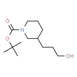 ChemSpider 2D Image | tert-Butyl 3-(3-hydroxypropyl)piperidine-1-carboxylate | C13H25NO3