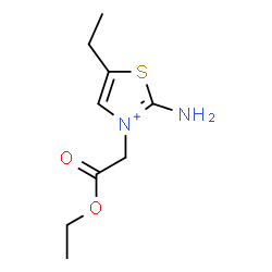 ChemSpider 2D Image | 2-Amino-3-(2-ethoxy-2-oxoethyl)-5-ethyl-1,3-thiazol-3-ium | C9H15N2O2S