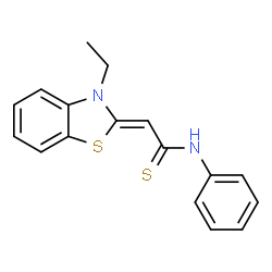 ChemSpider 2D Image | (2Z)-2-(3-Ethyl-1,3-benzothiazol-2(3H)-ylidene)-N-phenylethanethioamide | C17H16N2S2