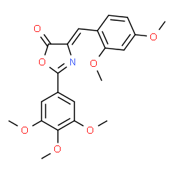 ChemSpider 2D Image | (4Z)-4-(2,4-Dimethoxybenzylidene)-2-(3,4,5-trimethoxyphenyl)-1,3-oxazol-5(4H)-one | C21H21NO7