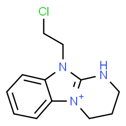 ChemSpider 2D Image | 10-(2-Chloroethyl)-2,3,4,10-tetrahydro-1H-pyrimido[1,2-a][3,1]benzimidazol-5-ium | C12H15ClN3
