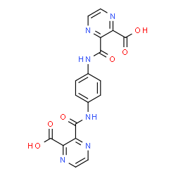 ChemSpider 2D Image | 3,3'-(1,4-Phenylenedicarbamoyl)di(2-pyrazinecarboxylic acid) | C18H12N6O6