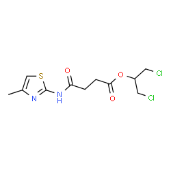 ChemSpider 2D Image | 1,3-Dichloro-2-propanyl 4-[(4-methyl-1,3-thiazol-2-yl)amino]-4-oxobutanoate | C11H14Cl2N2O3S