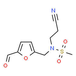 ChemSpider 2D Image | N-(2-Cyanoethyl)-N-[(5-formyl-2-furyl)methyl]methanesulfonamide | C10H12N2O4S