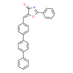 ChemSpider 2D Image | (5Z)-2-Phenyl-5-(1,1':4',1''-terphenyl-4-ylmethylene)-1,3-oxazol-4(5H)-one | C28H19NO2