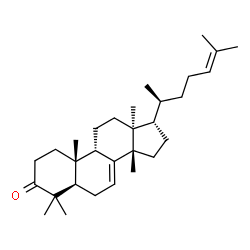 ChemSpider 2D Image | (9beta,13alpha,14beta,17alpha,20S)-Lanosta-7,24-dien-3-one | C30H48O