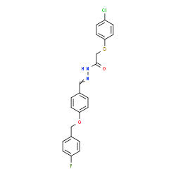 ChemSpider 2D Image | 2-[(4-Chlorophenyl)sulfanyl]-N'-{4-[(4-fluorobenzyl)oxy]benzylidene}acetohydrazide | C22H18ClFN2O2S