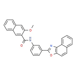 ChemSpider 2D Image | 3-Methoxy-N-[3-(naphtho[1,2-d][1,3]oxazol-2-yl)phenyl]-2-naphthamide | C29H20N2O3
