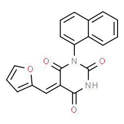 ChemSpider 2D Image | (5Z)-5-(2-Furylmethylene)-1-(1-naphthyl)-2,4,6(1H,3H,5H)-pyrimidinetrione | C19H12N2O4