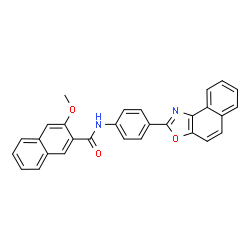 ChemSpider 2D Image | 3-Methoxy-N-[4-(naphtho[1,2-d][1,3]oxazol-2-yl)phenyl]-2-naphthamide | C29H20N2O3