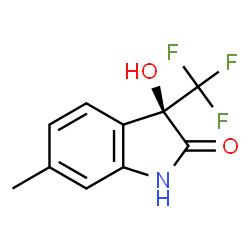 ChemSpider 2D Image | (3R)-3-Hydroxy-6-methyl-3-(trifluoromethyl)-1,3-dihydro-2H-indol-2-one | C10H8F3NO2