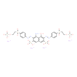 ChemSpider 2D Image | 2,7-Naphthalenedisulfonic acid, 4-amino-5-hydroxy-3,6-bis[[4-[[2-(sulfooxy)ethyl]sulfonyl]phenyl]azo]-, tetrasodium salt | C26H21N5Na4O19S6
