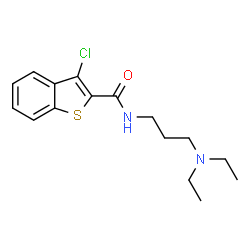 ChemSpider 2D Image | 3-Chloro-N-[3-(diethylamino)propyl]-1-benzothiophene-2-carboxamide | C16H21ClN2OS