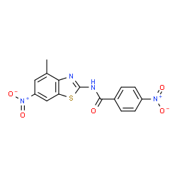 ChemSpider 2D Image | N-(4-Methyl-6-nitro-1,3-benzothiazol-2-yl)-4-nitrobenzamide | C15H10N4O5S