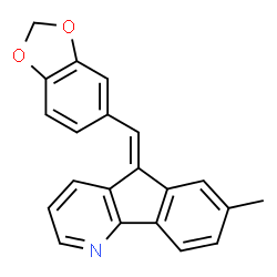 ChemSpider 2D Image | (5Z)-5-(1,3-Benzodioxol-5-ylmethylene)-7-methyl-5H-indeno[1,2-b]pyridine | C21H15NO2