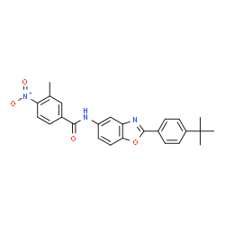 ChemSpider 2D Image | N-[2-(4-tert-butylphenyl)-1,3-benzoxazol-5-yl]-3-methyl-4-nitrobenzamide | C25H23N3O4