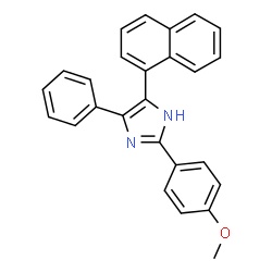 ChemSpider 2D Image | 2-(4-Methoxyphenyl)-5-(1-naphthyl)-4-phenyl-1H-imidazole | C26H20N2O