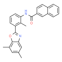 ChemSpider 2D Image | N-[3-(5,7-Dimethyl-1,3-benzoxazol-2-yl)-2-methylphenyl]-2-naphthamide | C27H22N2O2