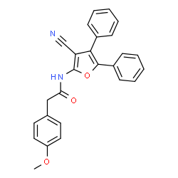 ChemSpider 2D Image | N-(3-Cyano-4,5-diphenyl-2-furyl)-2-(4-methoxyphenyl)acetamide | C26H20N2O3