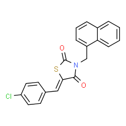 ChemSpider 2D Image | (5Z)-5-(4-Chlorobenzylidene)-3-(1-naphthylmethyl)-1,3-thiazolidine-2,4-dione | C21H14ClNO2S