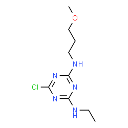ChemSpider 2D Image | 6-Chloro-N-ethyl-N'-(3-methoxypropyl)-1,3,5-triazine-2,4-diamine | C9H16ClN5O