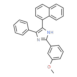ChemSpider 2D Image | 2-(3-Methoxyphenyl)-5-(1-naphthyl)-4-phenyl-1H-imidazole | C26H20N2O