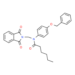 ChemSpider 2D Image | N-[4-(Benzyloxy)phenyl]-N-[(1,3-dioxo-1,3-dihydro-2H-isoindol-2-yl)methyl]hexanamide | C28H28N2O4