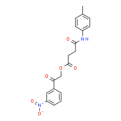 ChemSpider 2D Image | 2-(3-Nitrophenyl)-2-oxoethyl 4-[(4-methylphenyl)amino]-4-oxobutanoate | C19H18N2O6