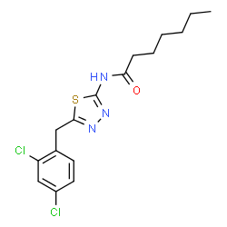 ChemSpider 2D Image | N-[5-(2,4-Dichlorobenzyl)-1,3,4-thiadiazol-2-yl]heptanamide | C16H19Cl2N3OS