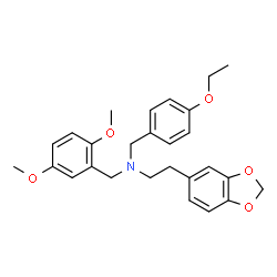 ChemSpider 2D Image | 2-(1,3-Benzodioxol-5-yl)-N-(2,5-dimethoxybenzyl)-N-(4-ethoxybenzyl)ethanamine | C27H31NO5