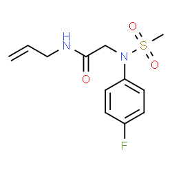ChemSpider 2D Image | N-Allyl-N~2~-(4-fluorophenyl)-N~2~-(methylsulfonyl)glycinamide | C12H15FN2O3S