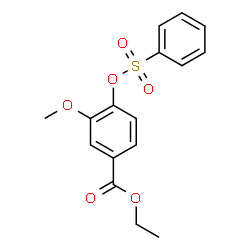 ChemSpider 2D Image | Ethyl 3-methoxy-4-[(phenylsulfonyl)oxy]benzoate | C16H16O6S