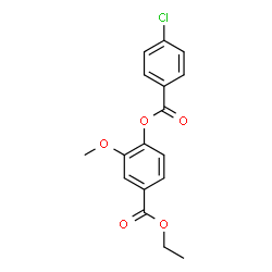 ChemSpider 2D Image | Ethyl 4-[(4-chlorobenzoyl)oxy]-3-methoxybenzoate | C17H15ClO5