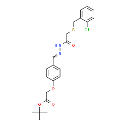 ChemSpider 2D Image | tert-butyl [4-(2-{[(2-chlorobenzyl)sulfanyl]acetyl}carbohydrazonoyl)phenoxy]acetate | C22H25ClN2O4S