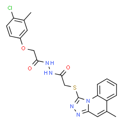 ChemSpider 2D Image | 2-(4-Chloro-3-methylphenoxy)-N'-{[(5-methyl[1,2,4]triazolo[4,3-a]quinolin-1-yl)sulfanyl]acetyl}acetohydrazide | C22H20ClN5O3S