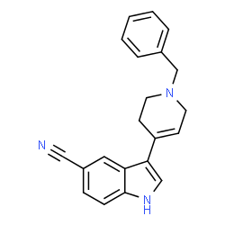 ChemSpider 2D Image | 3-(1-Benzyl-1,2,3,6-tetrahydro-4-pyridinyl)-1H-indole-5-carbonitrile | C21H19N3