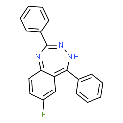 ChemSpider 2D Image | 7-Fluoro-2,5-diphenyl-4H-1,3,4-benzotriazepine | C20H14FN3