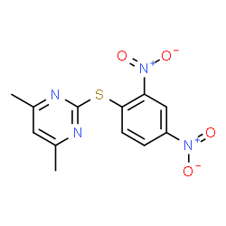 ChemSpider 2D Image | 2-[(2,4-Dinitrophenyl)sulfanyl]-4,6-dimethylpyrimidine | C12H10N4O4S