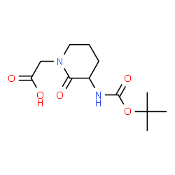 ChemSpider 2D Image | 2-(3-((tert-Butoxycarbonyl)amino)-2-oxopiperidin-1-yl)acetic acid | C12H20N2O5