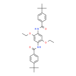ChemSpider 2D Image | N,N'-(2,5-Diethoxy-1,4-phenylene)bis[4-(2-methyl-2-propanyl)benzamide] | C32H40N2O4