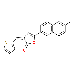 ChemSpider 2D Image | (3Z)-5-(6-Methyl-2-naphthyl)-3-(2-thienylmethylene)-2(3H)-furanone | C20H14O2S