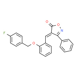 ChemSpider 2D Image | (4E)-4-{2-[(4-Fluorobenzyl)oxy]benzylidene}-3-phenyl-1,2-oxazol-5(4H)-one | C23H16FNO3