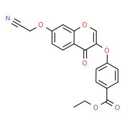 ChemSpider 2D Image | Ethyl 4-{[7-(cyanomethoxy)-4-oxo-4H-chromen-3-yl]oxy}benzoate | C20H15NO6
