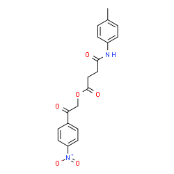 ChemSpider 2D Image | 2-(4-Nitrophenyl)-2-oxoethyl 4-[(4-methylphenyl)amino]-4-oxobutanoate | C19H18N2O6