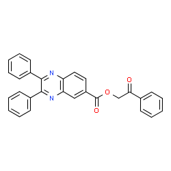ChemSpider 2D Image | 2-Oxo-2-phenylethyl 2,3-diphenyl-6-quinoxalinecarboxylate | C29H20N2O3