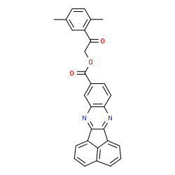ChemSpider 2D Image | 2-(2,5-Dimethylphenyl)-2-oxoethyl acenaphtho[1,2-b]quinoxaline-9-carboxylate | C29H20N2O3