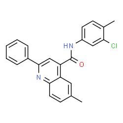 ChemSpider 2D Image | N-(3-Chloro-4-methylphenyl)-6-methyl-2-phenyl-4-quinolinecarboxamide | C24H19ClN2O
